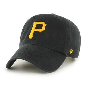 47 BRAND Men's Pittsburgh pirates shadow logo Black and embroidered Gold Cap